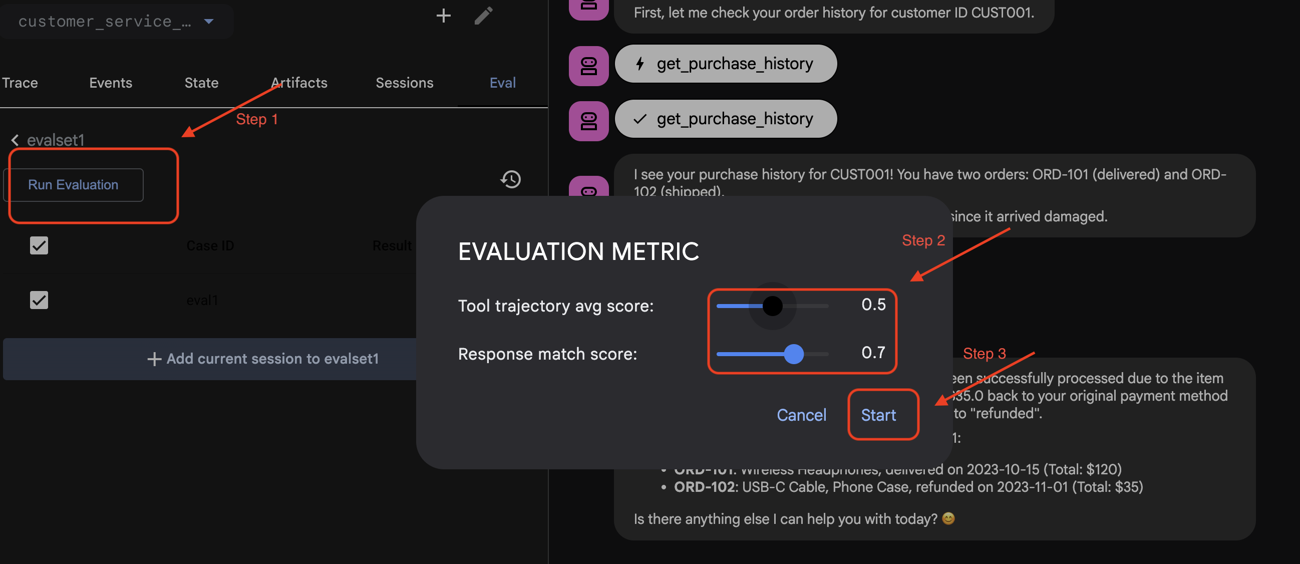 run eval